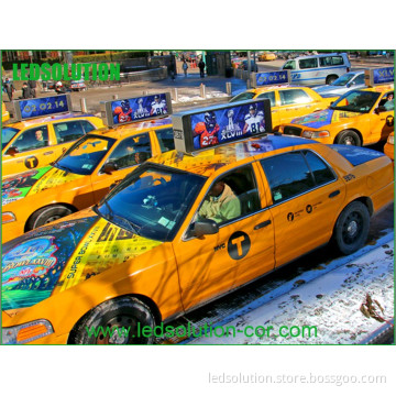 High Resolution P4 Full Color Mobile LED Display on Taxi Top
